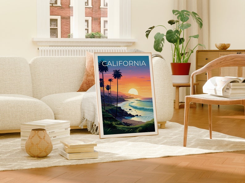 Affiche de voyage en Californie, art mural SoCal, impression Socal, affiche de Californie, affiche de plage, affiche de nature, impression de Californie
