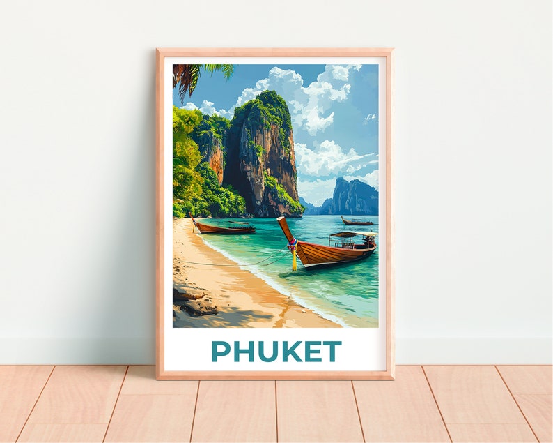 Affiche de Phuket, Impression de Phuket, Affiche de Thaïlande, Impression de Thaïlande, Affiche de voyage de Phuket, Art de Thaïlande, Art de Phuket