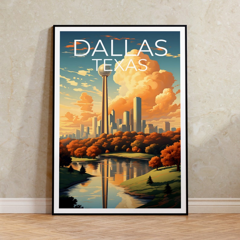 Dallas Travel Poster, Texas Wall Art, Texas Print, Dallas Poster, Texas Poster, Dallas Print