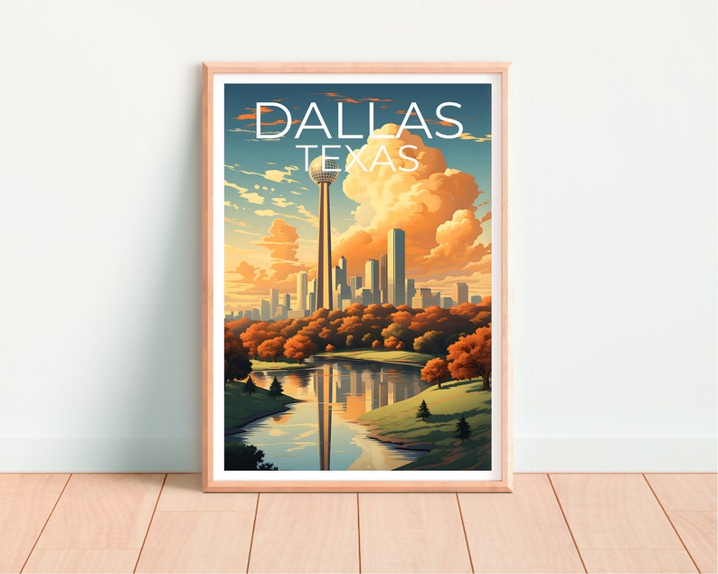 Dallas Travel Poster, Texas Wall Art, Texas Print, Dallas Poster, Texas Poster, Dallas Print