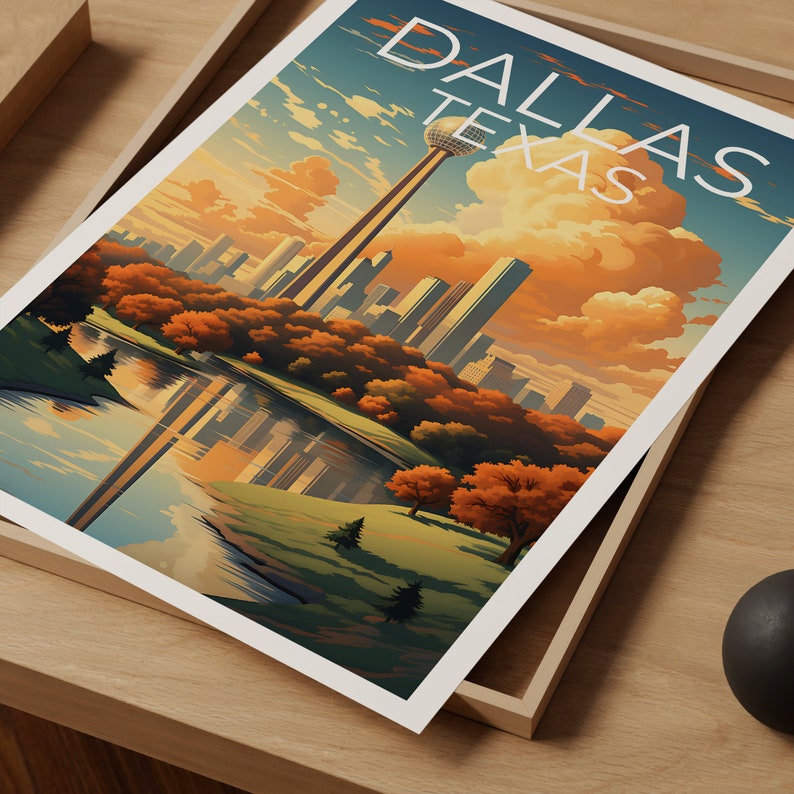 Dallas Travel Poster, Texas Wall Art, Texas Print, Dallas Poster, Texas Poster, Dallas Print
