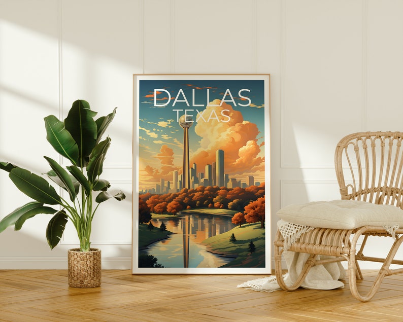 Dallas Travel Poster, Texas Wall Art, Texas Print, Dallas Poster, Texas Poster, Dallas Print