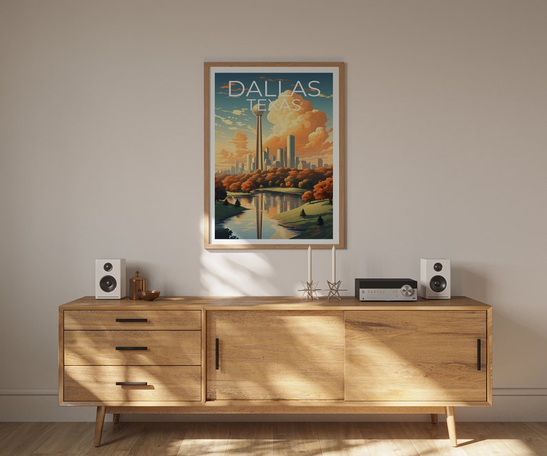 Dallas Travel Poster, Texas Wall Art, Texas Print, Dallas Poster, Texas Poster, Dallas Print