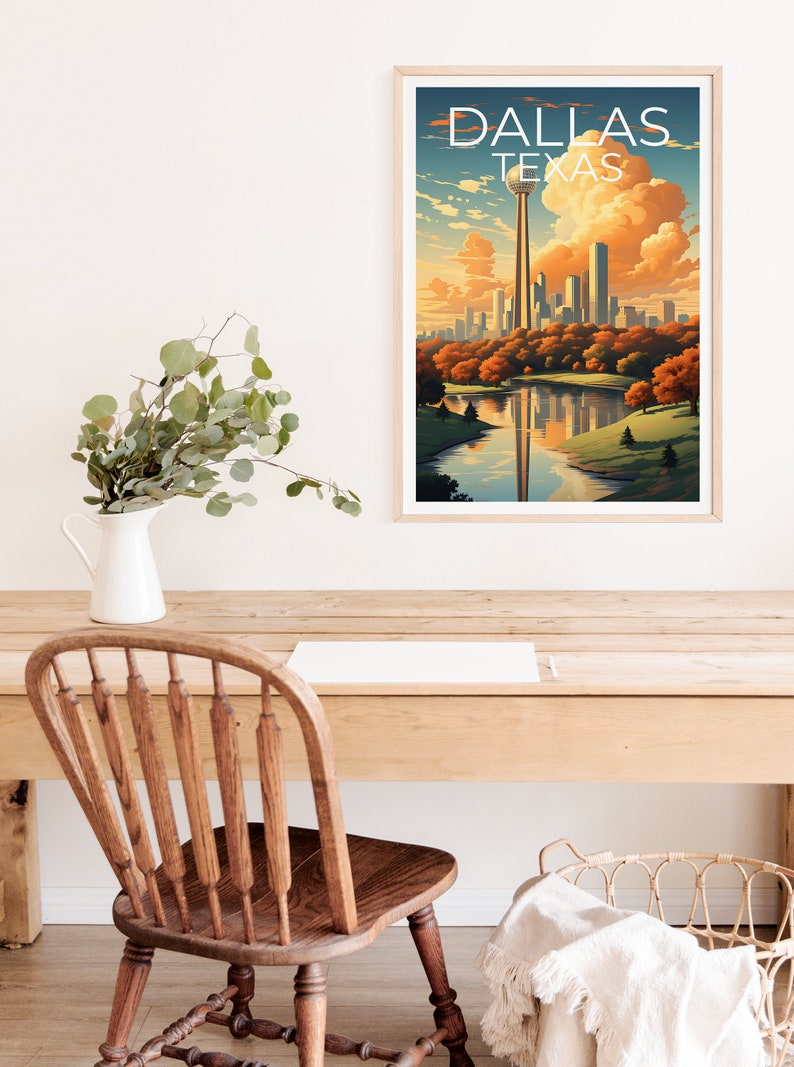 Dallas Travel Poster, Texas Wall Art, Texas Print, Dallas Poster, Texas Poster, Dallas Print