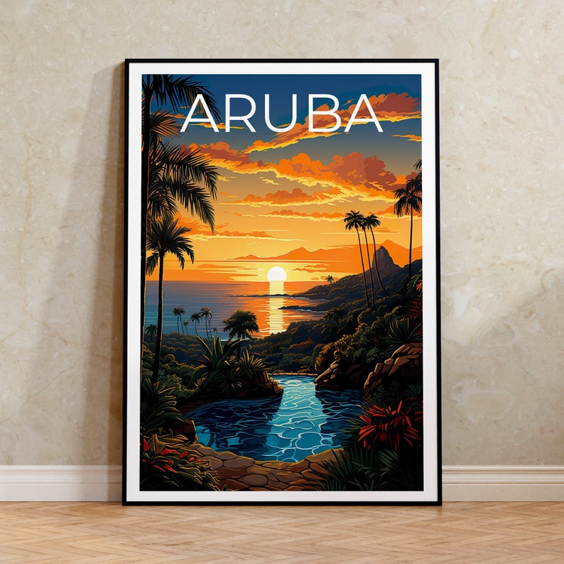 Aruba Travel Poster, Island Wall Art, Island Print, Aruba Poster, Island Poster, Nature Poster, Aruba Art