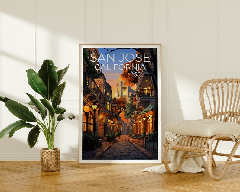 San Jose Travel Poster, California Wall Art, California Print, San Jose Poster, California Poster, City Print, San Jose Print