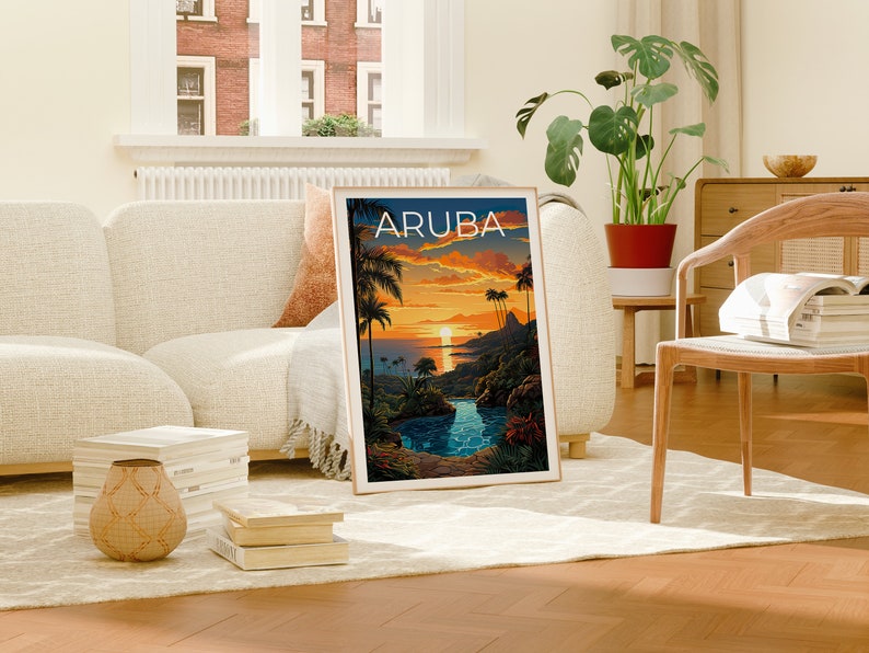 Aruba Travel Poster, Island Wall Art, Island Print, Aruba Poster, Island Poster, Nature Poster, Aruba Art