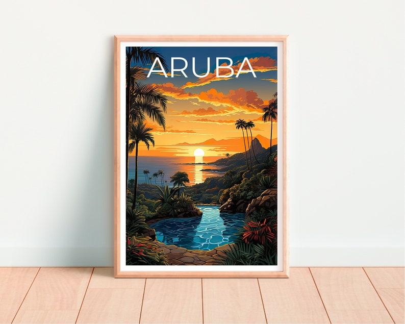 Aruba Travel Poster, Island Wall Art, Island Print, Aruba Poster, Island Poster, Nature Poster, Aruba Art