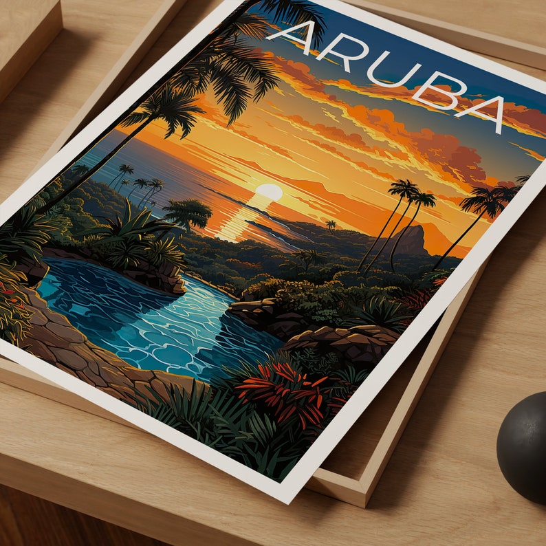 Aruba Travel Poster, Island Wall Art, Island Print, Aruba Poster, Island Poster, Nature Poster, Aruba Art