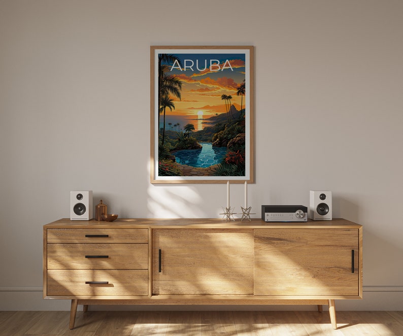 Aruba Travel Poster, Island Wall Art, Island Print, Aruba Poster, Island Poster, Nature Poster, Aruba Art