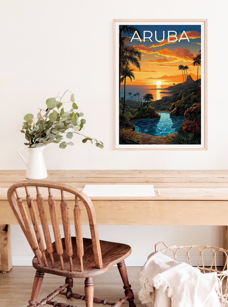 Aruba Travel Poster, Island Wall Art, Island Print, Aruba Poster, Island Poster, Nature Poster, Aruba Art