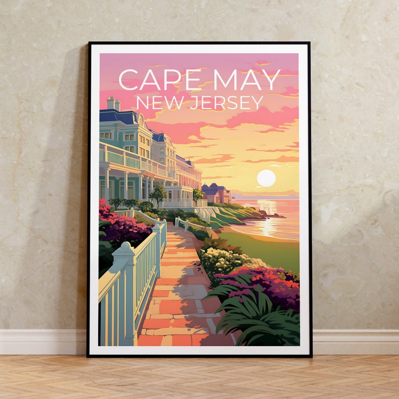 Cape May Travel Poster, New Jersey Wall Art, New Jersey Print, Cape May Poster, New Jersey Poster, Cape May Print