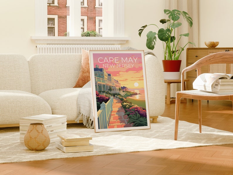 Cape May Travel Poster, New Jersey Wall Art, New Jersey Print, Cape May Poster, New Jersey Poster, Cape May Print