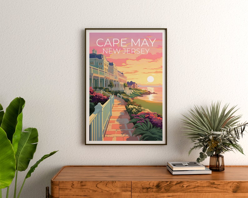 Cape May Travel Poster, New Jersey Wall Art, New Jersey Print, Cape May Poster, New Jersey Poster, Cape May Print