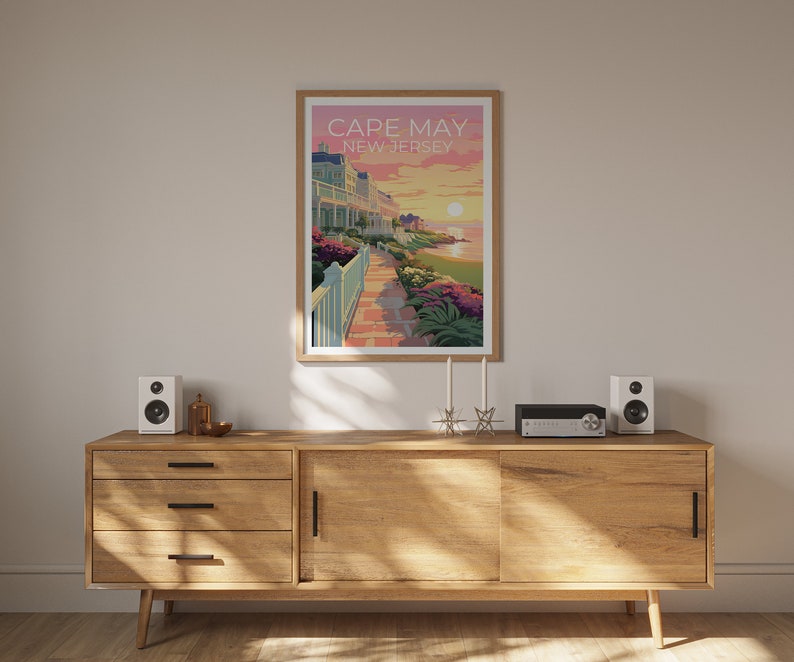 Cape May Travel Poster, New Jersey Wall Art, New Jersey Print, Cape May Poster, New Jersey Poster, Cape May Print