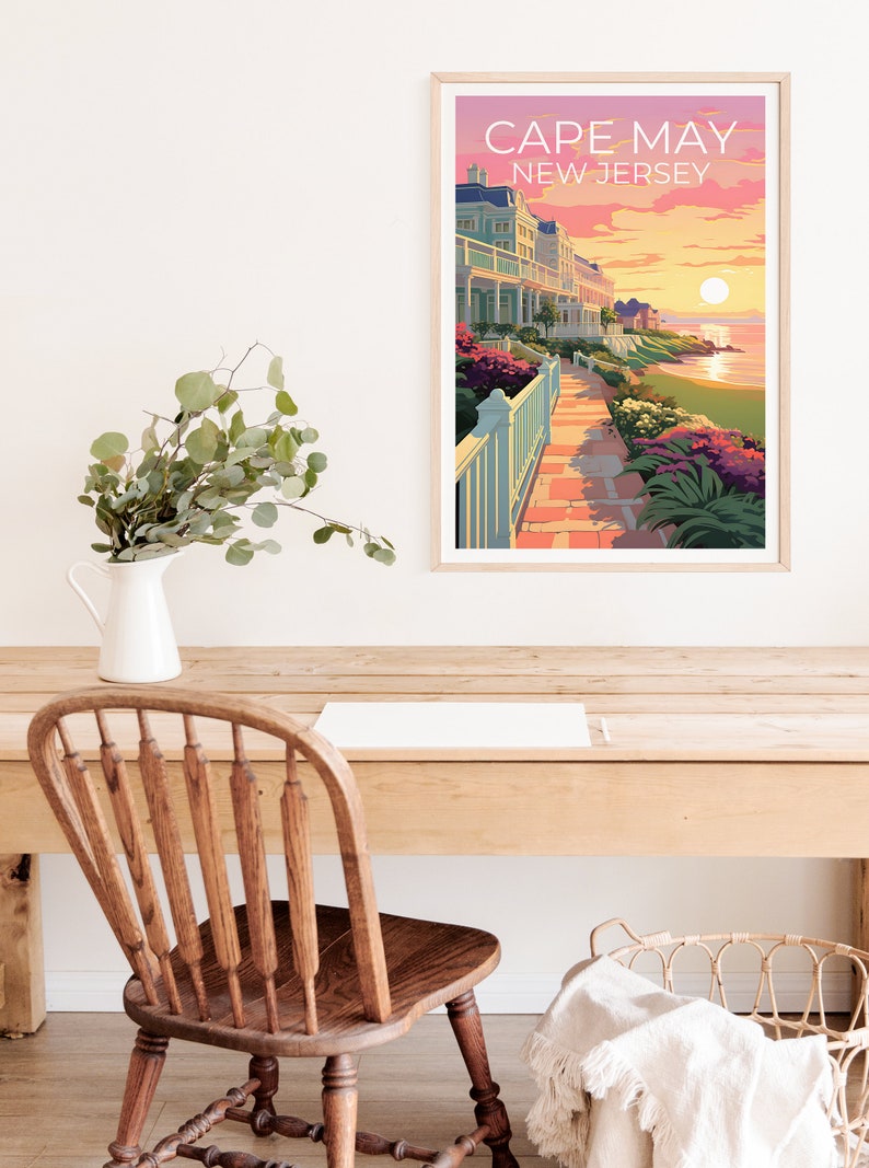 Cape May Travel Poster, New Jersey Wall Art, New Jersey Print, Cape May Poster, New Jersey Poster, Cape May Print