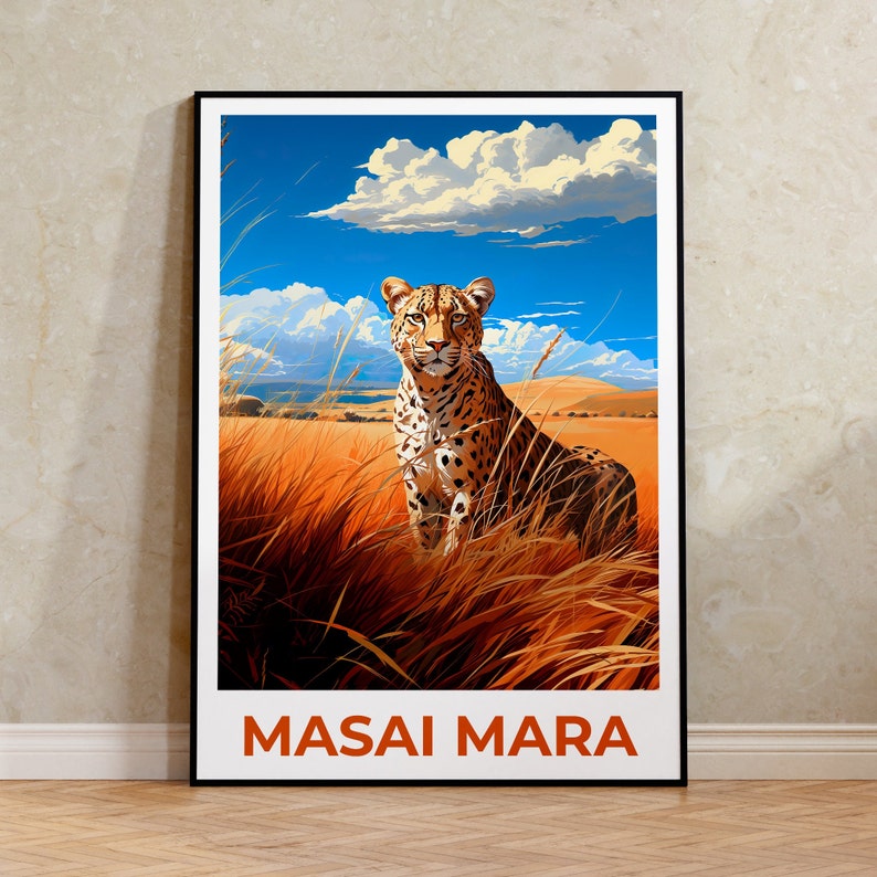 Masai Mara Travel Poster, Kenya Wall Art, Kenya Print, Masai Mara Poster, Africa Poster, Safari Poster, Masai Mara Art