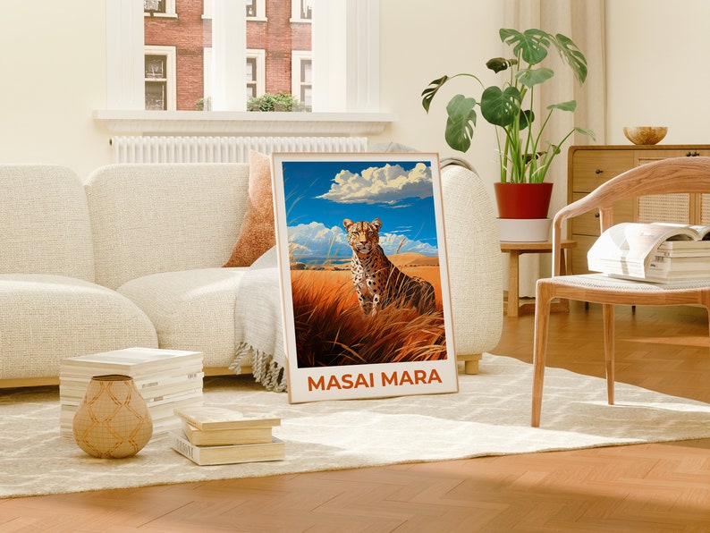 Masai Mara Travel Poster, Kenya Wall Art, Kenya Print, Masai Mara Poster, Africa Poster, Safari Poster, Masai Mara Art