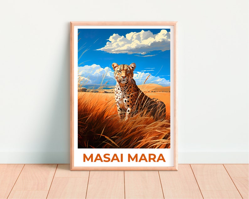 Masai Mara Travel Poster, Kenya Wall Art, Kenya Print, Masai Mara Poster, Africa Poster, Safari Poster, Masai Mara Art