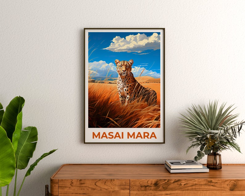 Masai Mara Travel Poster, Kenya Wall Art, Kenya Print, Masai Mara Poster, Africa Poster, Safari Poster, Masai Mara Art