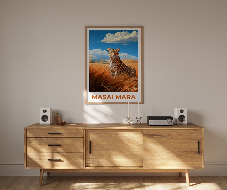 Masai Mara Travel Poster, Kenya Wall Art, Kenya Print, Masai Mara Poster, Africa Poster, Safari Poster, Masai Mara Art