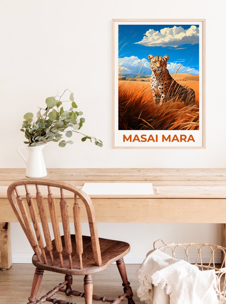 Masai Mara Travel Poster, Kenya Wall Art, Kenya Print, Masai Mara Poster, Africa Poster, Safari Poster, Masai Mara Art