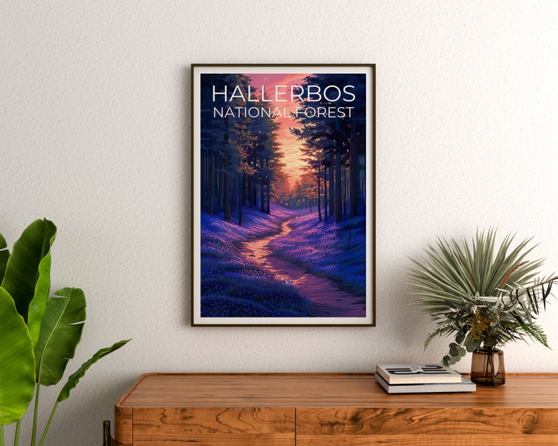 Hallerbos National Forest Poster, Hallerbos Print, Belgium Poster, Belgium Print, Bluebells Poster, Flower Poster, Hallerbos Art