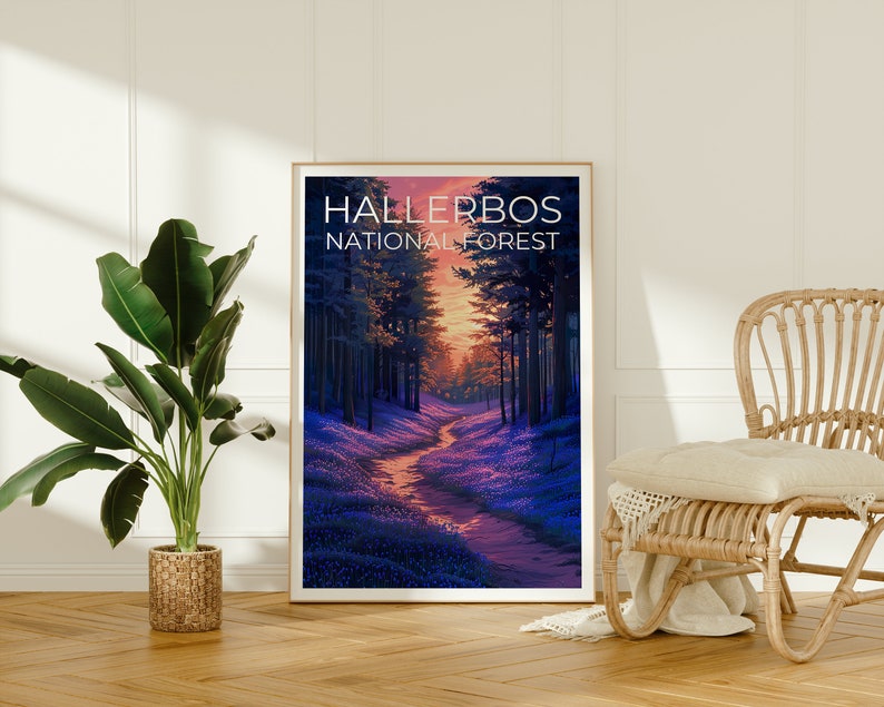 Hallerbos National Forest Poster, Hallerbos Print, Belgium Poster, Belgium Print, Bluebells Poster, Flower Poster, Hallerbos Art