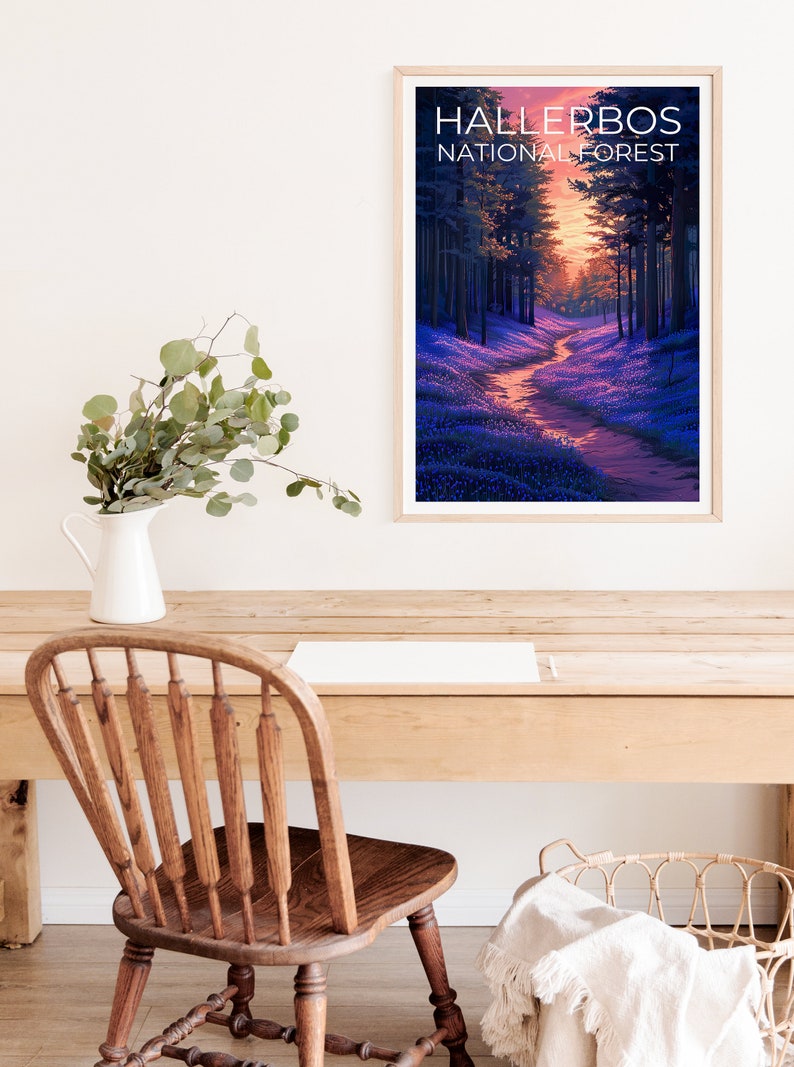 Hallerbos National Forest Poster, Hallerbos Print, Belgium Poster, Belgium Print, Bluebells Poster, Flower Poster, Hallerbos Art