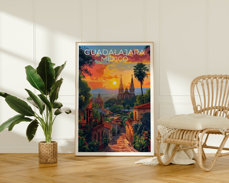 Guadalajara Poster, Guadalajara Print, Mexico Art, Mexico Print, Guadalajara Travel Poster, Mexico Poster, Guadalajara Art
