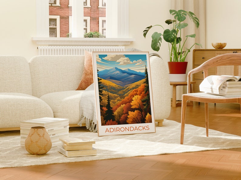 Adirondacks Travel Poster, New York Wall Art, New York Print, Adirondacks Poster, New York Poster, Nature Poster, Adirondacks Art