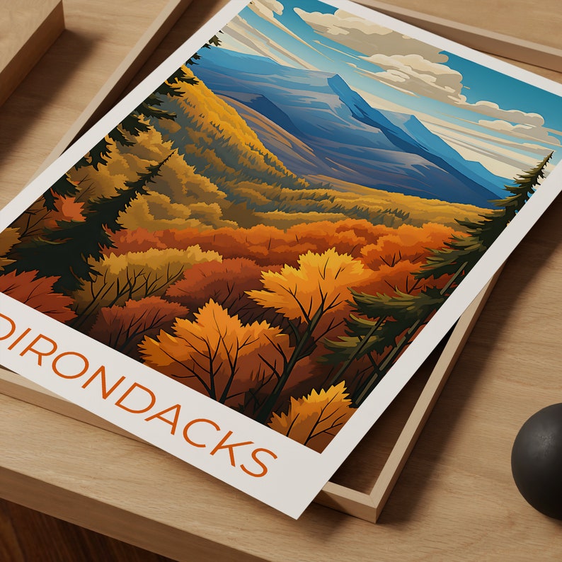 Adirondacks Travel Poster, New York Wall Art, New York Print, Adirondacks Poster, New York Poster, Nature Poster, Adirondacks Art