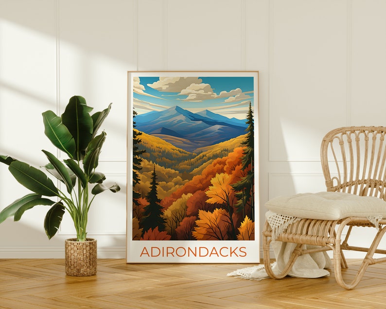 Adirondacks Travel Poster, New York Wall Art, New York Print, Adirondacks Poster, New York Poster, Nature Poster, Adirondacks Art