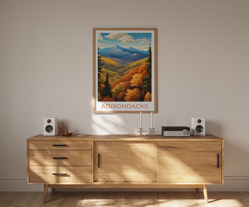Adirondacks Travel Poster, New York Wall Art, New York Print, Adirondacks Poster, New York Poster, Nature Poster, Adirondacks Art