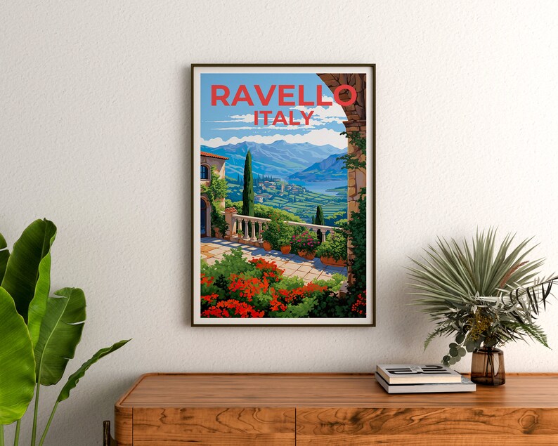 Ravello Travel Poster, Italy Wall Art, Italy Print, Ravello Poster, Italy Poster, City Poster, Ravello Art