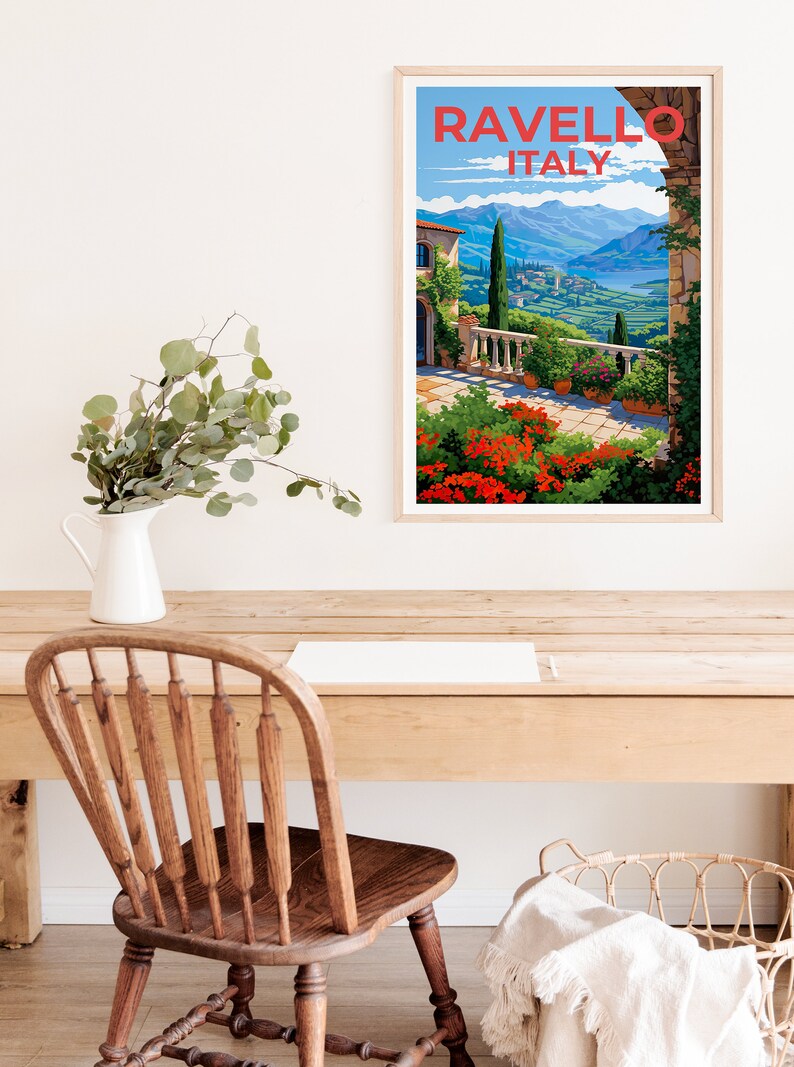 Ravello Travel Poster, Italy Wall Art, Italy Print, Ravello Poster, Italy Poster, City Poster, Ravello Art