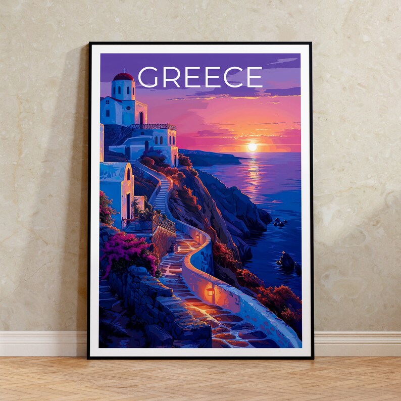 Greece Poster, Greece Print, Greek Island Poster, Greek Island Print, Greece Travel Poster, Mediterranean Art, Greece Art