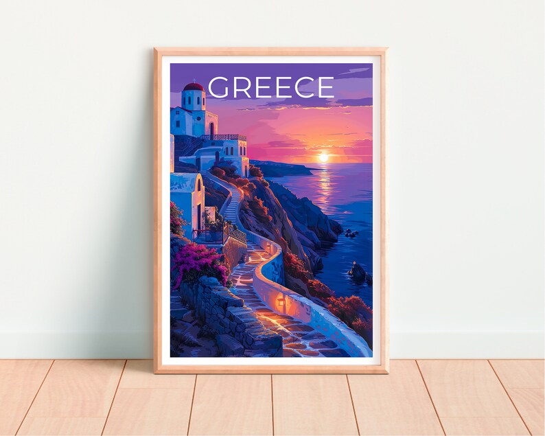 Greece Poster, Greece Print, Greek Island Poster, Greek Island Print, Greece Travel Poster, Mediterranean Art, Greece Art