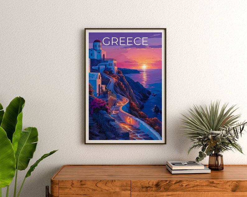 Greece Poster, Greece Print, Greek Island Poster, Greek Island Print, Greece Travel Poster, Mediterranean Art, Greece Art