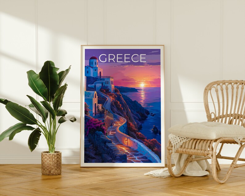 Greece Poster, Greece Print, Greek Island Poster, Greek Island Print, Greece Travel Poster, Mediterranean Art, Greece Art