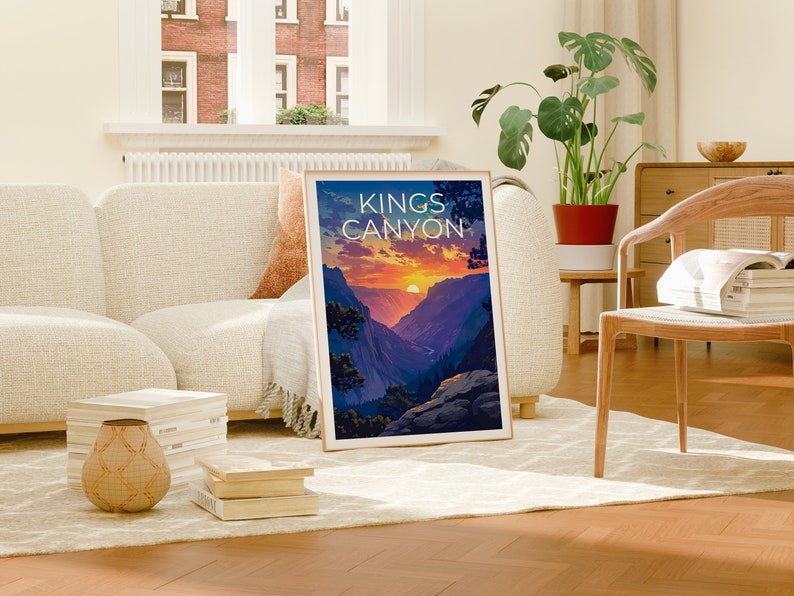 Affiche de voyage Kings Canyon, art mural de Californie, impression de Californie, affiche Kings Canyon, affiche de Californie, affiche de nature, art Kings Canyon