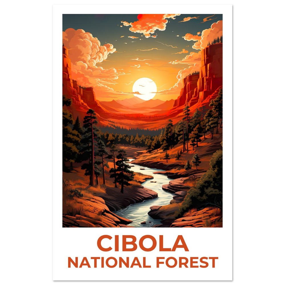 Cibola Forest Travel Poster, New Mexico Wall Art, New Mexico Print, Cibola Fores Poster, New Mexico Poster, Forest Poster