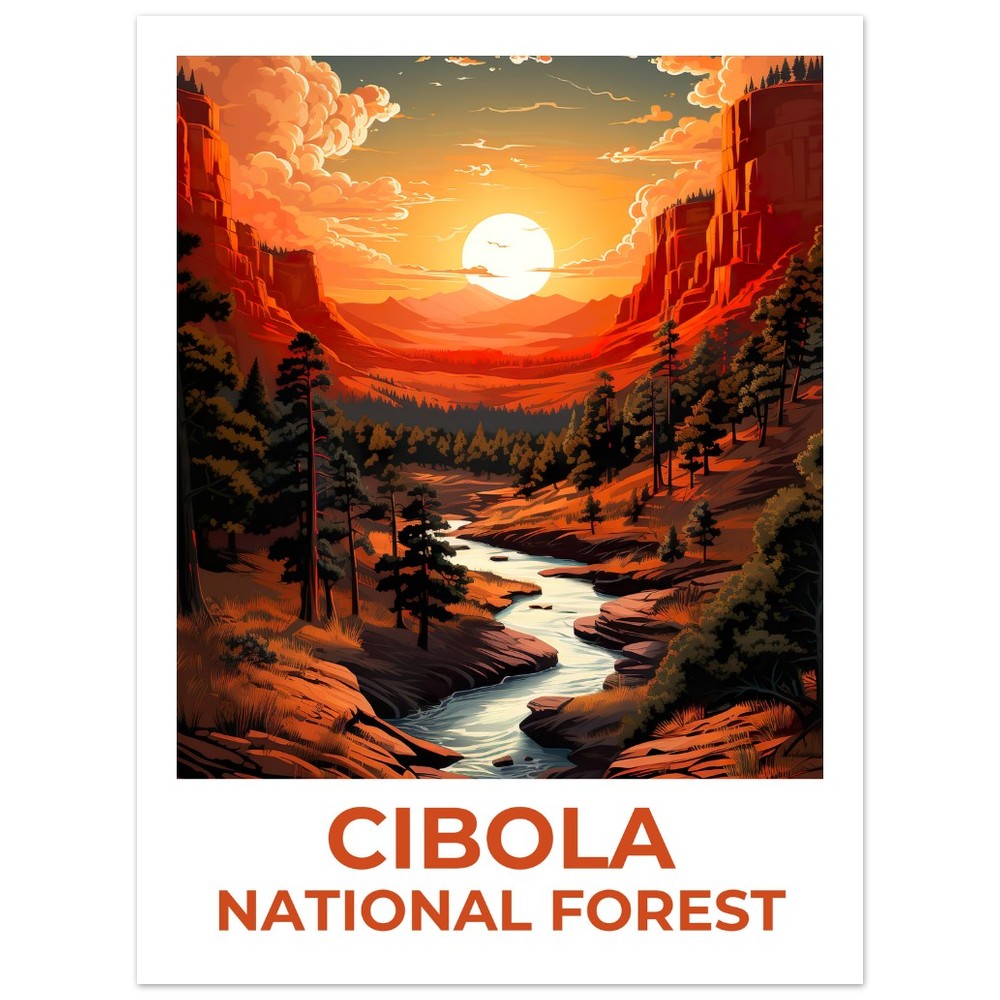 Cibola Forest Travel Poster, New Mexico Wall Art, New Mexico Print, Cibola Fores Poster, New Mexico Poster, Forest Poster