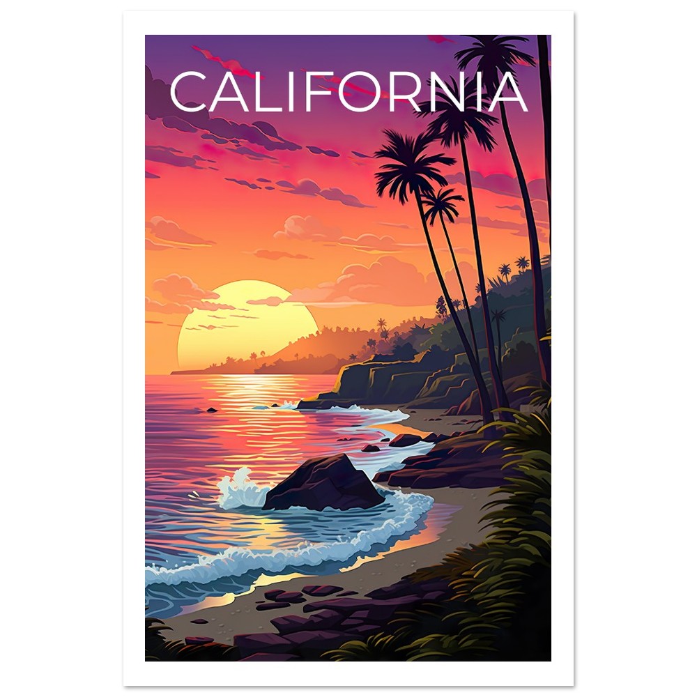 California Travel Poster, Coast Wall Art, Coast Print, California Poster, Coast Poster, Nature Poster, California Ar