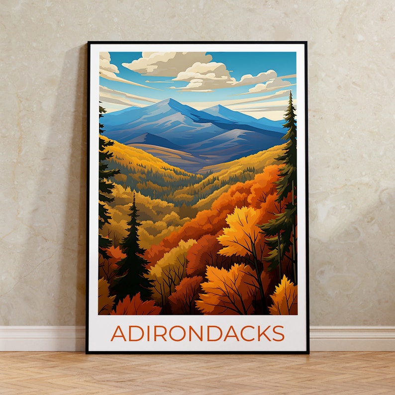 Adirondacks Travel Poster, New York Wall Art, New York Print, Adirondacks Poster, New York Poster, Nature Poster, Adirondacks Art