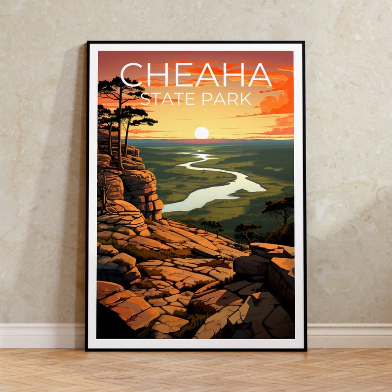 Cheaha Park Travel Poster, Alabama Wall Art, Alabama Print, Cheaha Park Poster, Alabama Poster, Forest Poster, Cheaha Park Art