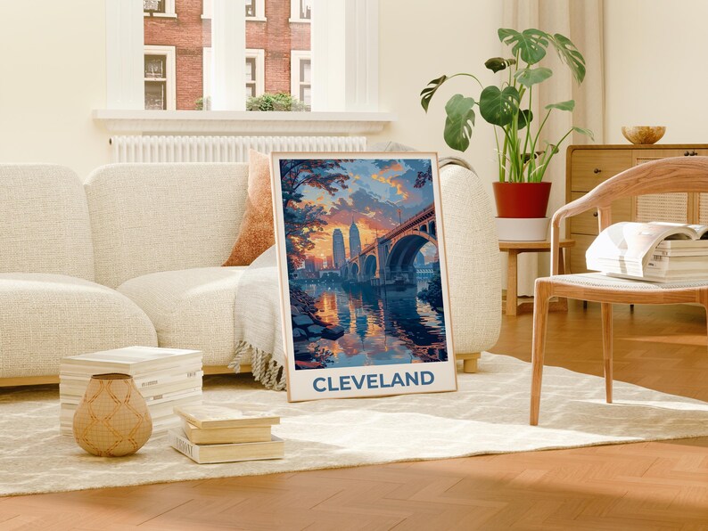 Cleveland Print, Ohio Poster, City Art, Cleveland Illustration, Cleveland Poster, Cleveland Ohio Gift, Birthday Gift