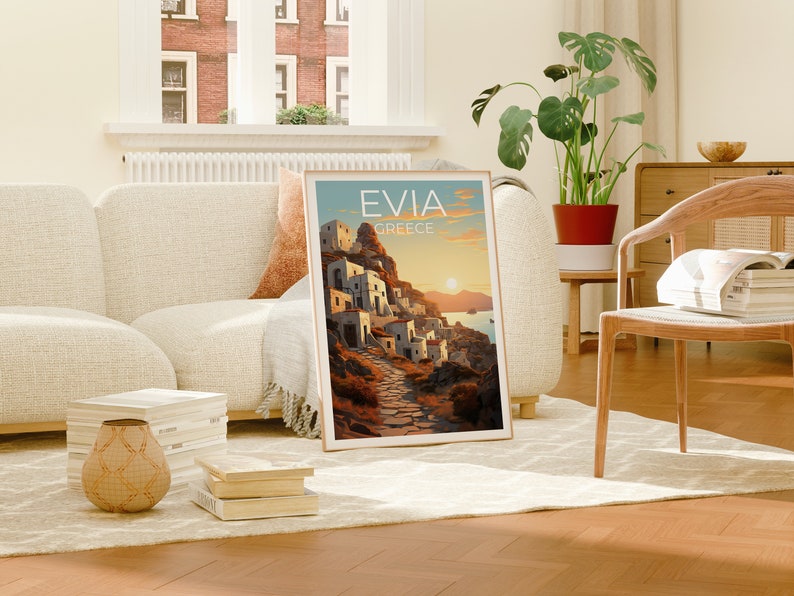 Evia Travel Poster, Greece Wall Art, Greece Print, Evia Poster, Greece Poster, Euboea Poster, Evia Art