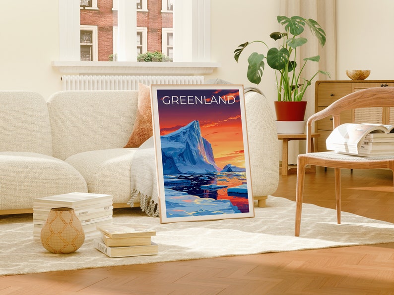 Greenland Poster, Greenland Print, Iceberg Poster, Ice Shelf Print, Greenland Travel Poster, Iceberg Art, Greenland Gift
