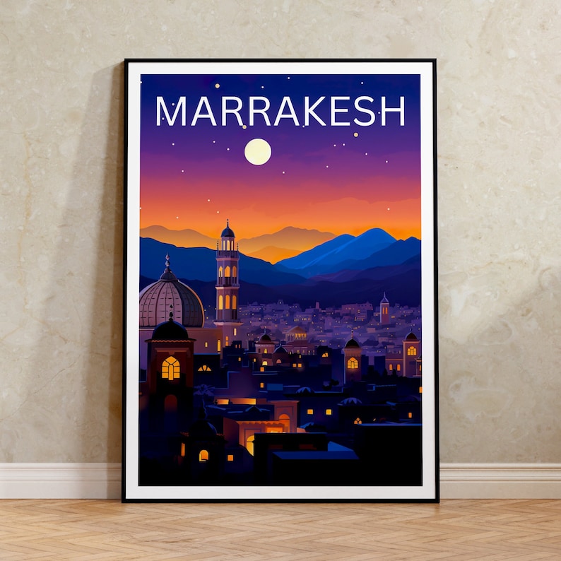 Marrakesh Travel Poster, Morocco Wall Art, Morocco Print, Marrakesh Poster, Morocco Poster, City Poster, Marrakesh Art
